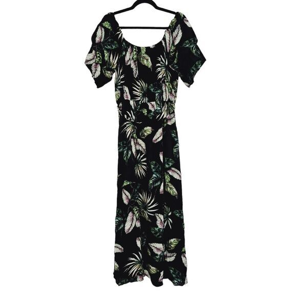 City Chic‎ Women's Plus Size Tropical Tie Waist Maxi Dress Puff Sleeve M Plus 18 - Picture 2 of 6